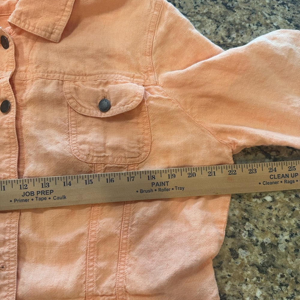J. Jill 100% Linen Orange Casual (Jean Style) Jacket Women's XL - Picture 3 of 6